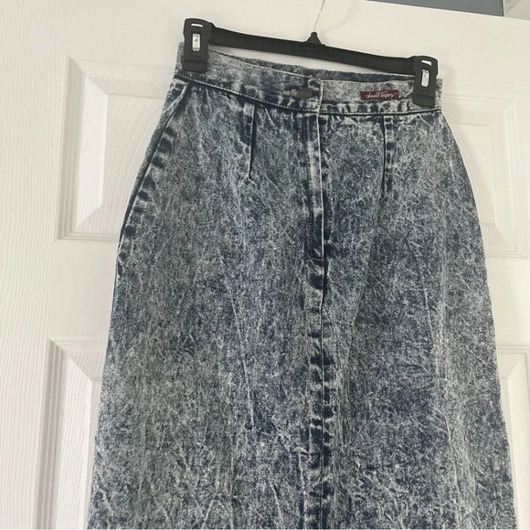 Vintage Jean St. Tropez Denim Skirt Midi Acid Wash Size 5 - Picture 2 of 8